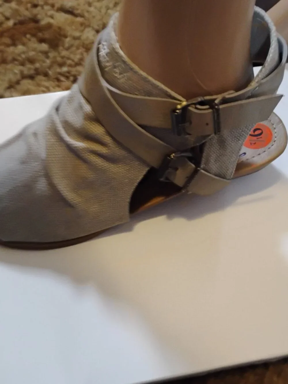 Blowfish Malibu | Gray Flat Sandals with Zipper | Size 9.5 | NWT - Picture 3 of 8